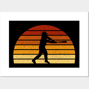 Vintage Sunset Baseball Gift For Baseball Players Posters and Art